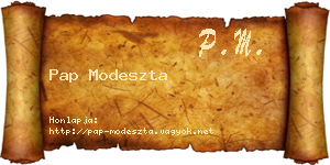 Pap Modeszta névjegykártya